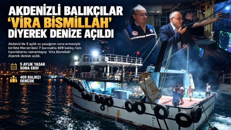 Akdenizli balıkçılar ’Vira Bismillah’ diyerek denize açıldı
